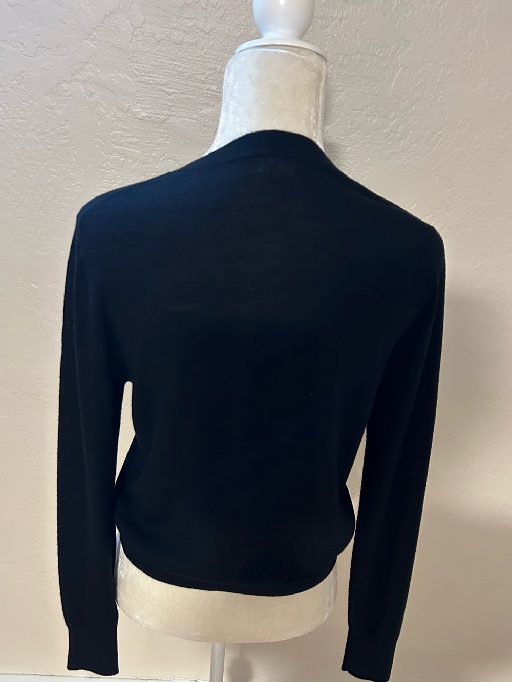 J. Crew Black Classic Crewneck Button-Front Cardigan - Picture 4 of 5